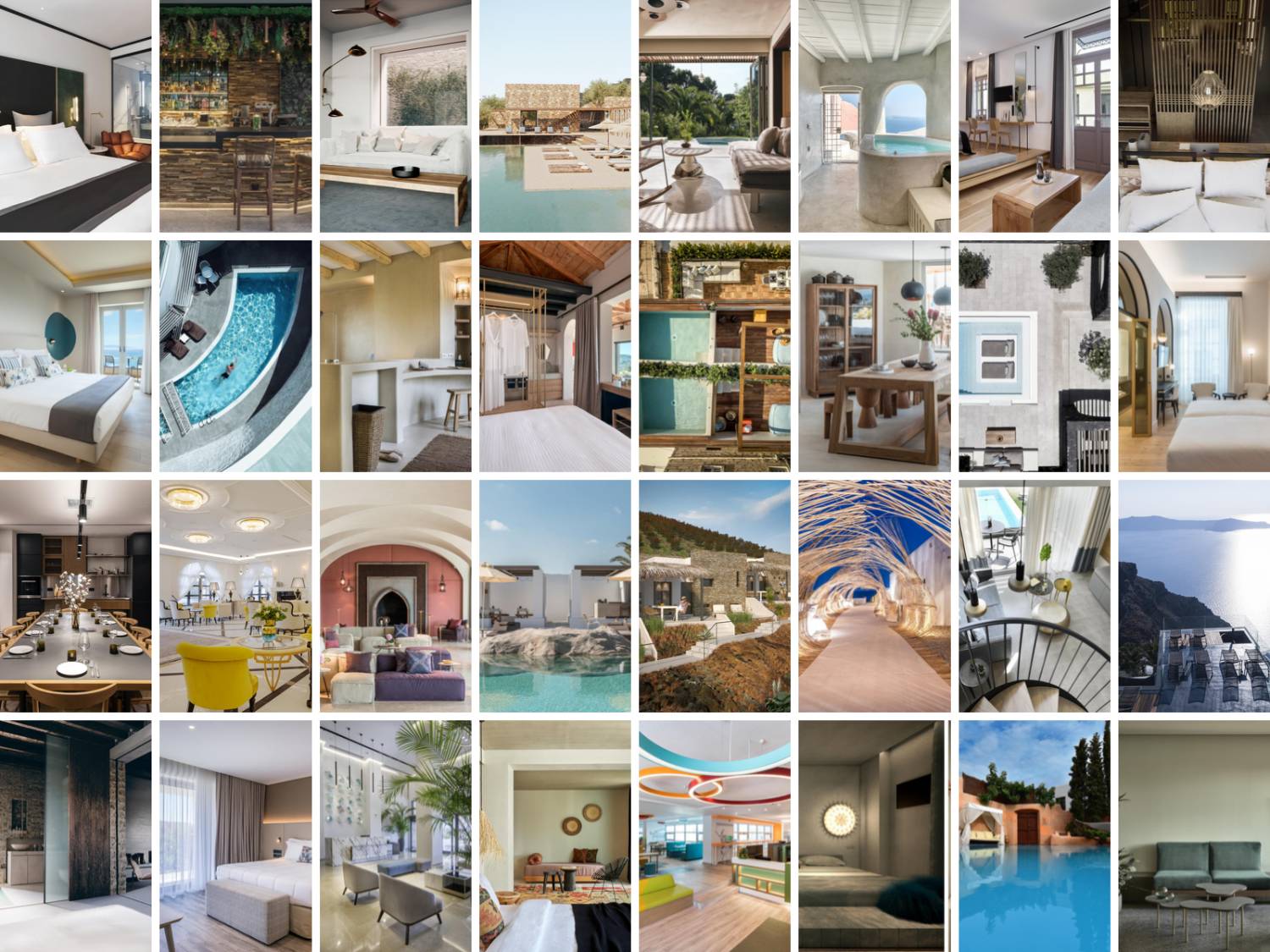 The 32 hotels-contestants for the 100% Hotel Design Awards 2019