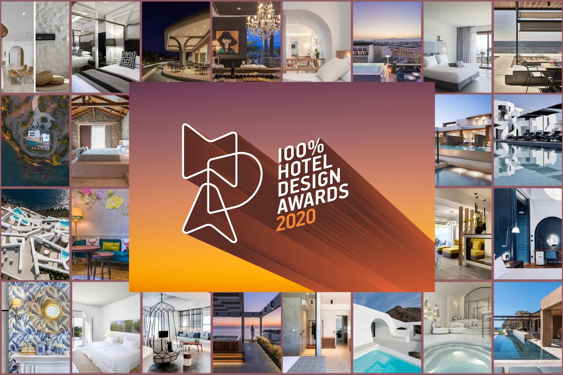 The 24 Hotels participating in the 100% Hotel Design Awards and the Live Presentations from 23 to 27 November